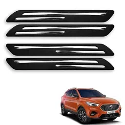 Kozdiko 4 Pcs Rubber Black Double Chrome Strips Car Bumper Protector Guard Set for MG Astor-picture-34