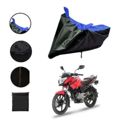 Riderscart Polyester Black &a; Blue Waterproof Two Wheeler Body Cover with Storage Bag for Bajaj Pulsar 135 LS &a; 135 LS STD image 2