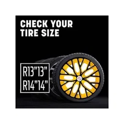 Auto Pearl 4 Pcs 14 inch ABS Black &a; Yellow Press Type Fitting Car Wheel Cover Set for Hyundai Xcent image 3