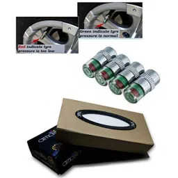 Kozdiko 4 Pcs Air Alert Tire Valve Caps &a; Beige Car Tissue Paper Box Combo-picture-47