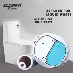 Elegant Casa 10 inch ABS Anti Siphon Dual Flush Valve for Single Piece Seat image 2