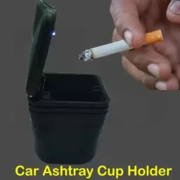 Znee Smart Black Plastic Car LED Ashtray Holder image 3