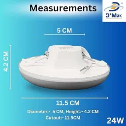 D&s;Mak 24W Polycarbonate Cool White, Pink, Green &a; Blue Round Conceal Panel Light image 4
