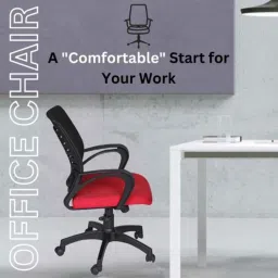 Heikin Boom Red Low Back Breathable Mesh DIY Ergonomic Office Chair for Work from Home, HE-00017 image 2