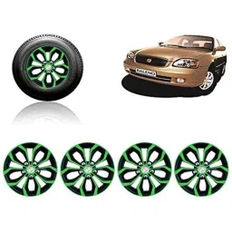 Auto Pearl 4 Pcs 13 inch ABS Green &a; Black Car Wheel Cover Set for Maruti Suzuki Baleno-picture-22