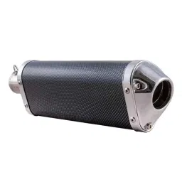 RA Accessories Black Triple Carbon Racing Silencer Exhaust for Hero Passion Pro ES image 2