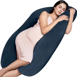 mg crafts U-Shaped Pregnancy Pillow | Maternity Body Pillow with Velvet Cover Polyester Fibre Stripes, Solid Pregnancy Pillow Pack of 1 image 1