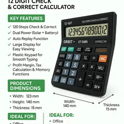 villy 12-digit desktop calculator designed for business and financial use OT-555 BasicCalculator image 5
