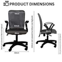 White Clouds Enterprise Sigma Sonic Greay Medium Mesh Back Ergonomic Swivel Lumber Support Desk Office Chair, 24 image 2