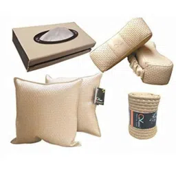 Kozdiko 2 Pcs Cushion Pillow, 2 Pcs Neck Rest, Tissue Box &a; Steering Beige Car Cover Combo for Fiat Punto Evo-picture-35