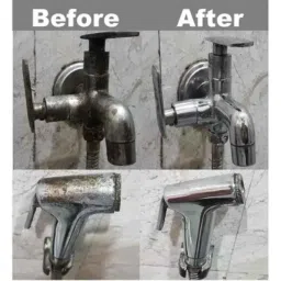 Fastgear 2 Pcs Turbo Stainless Steel Angle Wall Cock Set with 2 Pcs Connection Pipe &a; 1 Shiner image 5