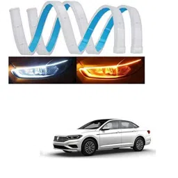 Kozdiko 2 Pcs 60cm Flexible White Daytime Running Light Set with Matrix Yellow Indicator &a; Turn Sequential Flow for Volkswagen Jetta (2015-Present)-picture-27
