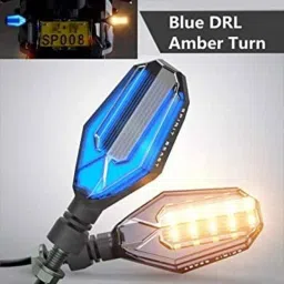 Kozdiko 4 Pcs Plastic Front &a; Rear U Shape Dual Color DRL LED BIke Indicator Set for TVS Untitled-1 Victor image 4