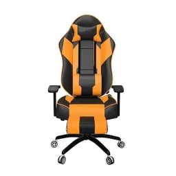 Rekart Faux Leather Orange &a; Black Adjustable Arm Rest Multi Functional Ergonomic Wing Back Gaming Chair with Footrest, MF1 Orange image 2