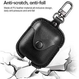khr Pouch for boAt Airdopes 161 Cover Leather Storage Bag Earphone Cover with Keychain image 3