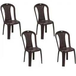 Nilkamal 4002 WBN Plastic Brown Outdoor Chair, (Pack of 4)-picture-15
