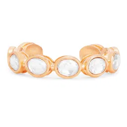 MINUTIAE Rose Gold-Plated Crystal-Studded Adjustable Finger Ring image 1