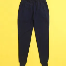 NUSYL Kids Navy Blue Typography Printed Jogger image 3