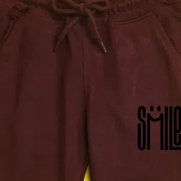 NUSYL Kids Burgundy Printed Jogger image 2