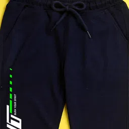 NUSYL Kids Navy Blue Typography Printed Jogger image 2