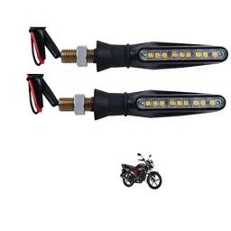 Kozdiko 4 Pcs Plastic Front &a; Rear Side Sleek Yellow Bike Indicator Set for Yamaha Saluto-picture-25