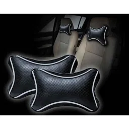 Kozdiko 2 Pcs Black Dotted Cushion Pillow Car Neck Rest Set for Renault Duster, koz_45869 image 2