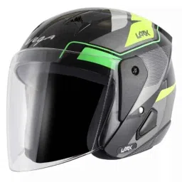 Vega Legend ABS Black Neon Yellow Open Face Helmet, Size: Large-picture-19