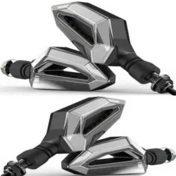 Autolane 4 Pcs D Type Yellow &a; White Front Rear LED Indicator Light Set for Bikes-picture-43