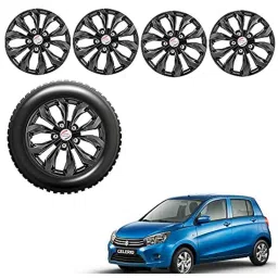 Auto Pearl 4 Pcs 14 inch ABS Black Press Type Car Wheel Cover Set with Retention Ring for Maruti Suzuki Celerio VXI-picture-44