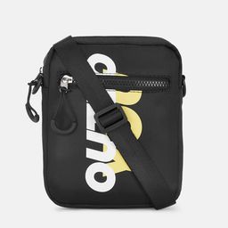 Ajile by Pantaloons Men Black & White Textured Messenger Bag-picture-2