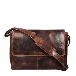 CALFNERO Men Maroon & Brown Messenger Bag-picture-37