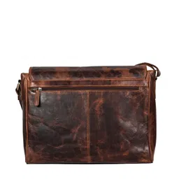 CALFNERO Men Maroon & Brown Messenger Bag image 5