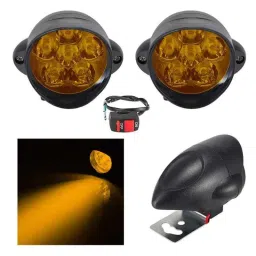 RA Accessories 2Pc Yellow 6 LED Waterproof Fog Light Set for Motorcycle, Jeep, SUV Car and Truck-picture-24