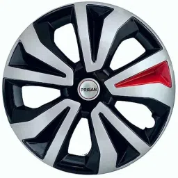 Prigan 4 Pcs 14 inch Polypropylene Silver, Black &a; Red Press Fitting Car Wheel Cover Set for All Cars Having 14 inch Rim-picture-21
