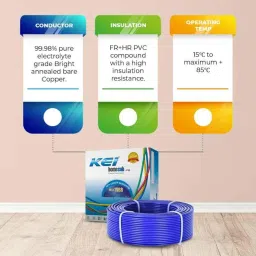 KEI 2.5 Sqmm Single Core Homecab FR Blue Copper Unsheathed Flexible Cable, Length: 180 m image 3