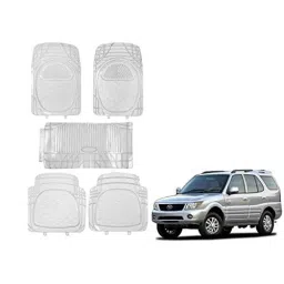 Kozdiko 5 Pcs 6205 Rubber &a; PVC Clear Car Foot Mat Set for Tata Safari-picture-15
