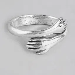 PARIS HAMILTON Unisex Hug Silver-Plated Stainless Steel Finger Ring-picture-13