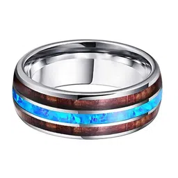 VIEN Unisex Silver-Plated Stainless Steel Tungsten Finger Ring-image-45