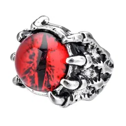 KARISHMA KREATIONS Stainless Steel Dragon Evil Eye Adjustable Finger Ring-picture-48