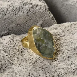 SOHI Gold-Plated Blue Stone Studded Adjustable Finger Ring-picture-31