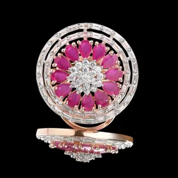 Fida Rose Gold-Plated Pink AD-Studded Finger Ring-image-13