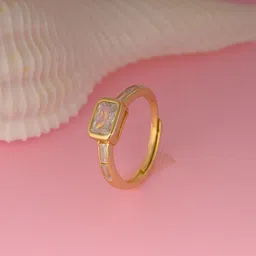 GIVA 925 Sterling Silver 18k Gold Plated Circle of Life Adjustable Ring-picture-10