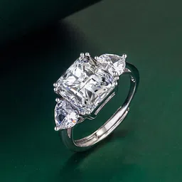 Designs & You Silver-Plated CZ-Studded Finger Ring-picture-23