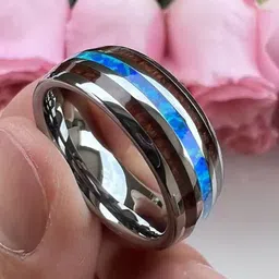 VIEN Unisex Silver-Plated Stainless Steel Tungsten Finger Ring image 4