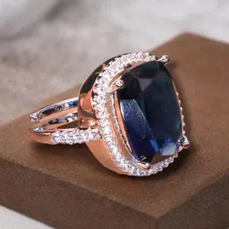 Manikya Rhodium-Plated CZ Studded Finger Ring image 4