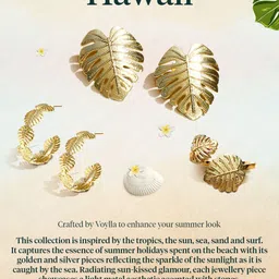 Voylla Gold Plated Hawaii Plumeria Finger Ring image 5