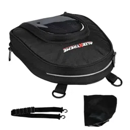 AllExtreme EXFTB13 Nylon Black Magnetic Bike Fuel Tank Bag with Night Reflectors &a; Rain Cover Multi Storage Pocket Fit for All Motorcycles-image-36