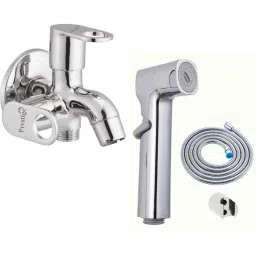 Prestige Prime Brass Chrome Finish 2 Way Bib Cock with Jazz Health Faucet-picture-32