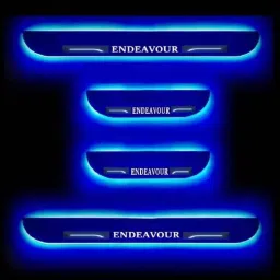 Car Accessories Hub 4 Pcs Acrylic Black Sill Scuff Plate Set with Blue LED for Ford Endeavour New Model-picture-32