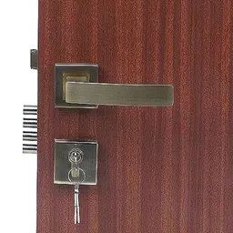 Homexpert Rose LB-10001 Stainless Steel Antique Brass Finish Cylindrical Plate One Side Key Mortise Door Lock Set image 2